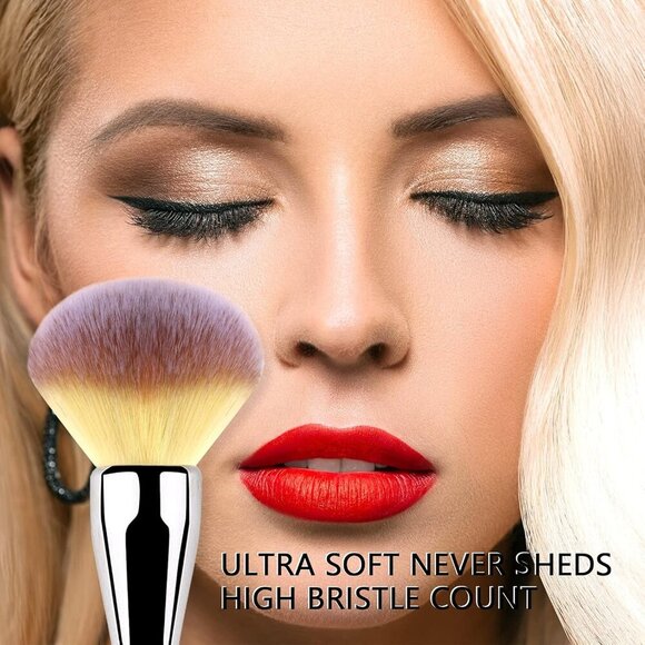 Foundation Brush, Large Powder Brush Flat Arched Premium Durable Kabuki Makeup B - Picture 5 of 7